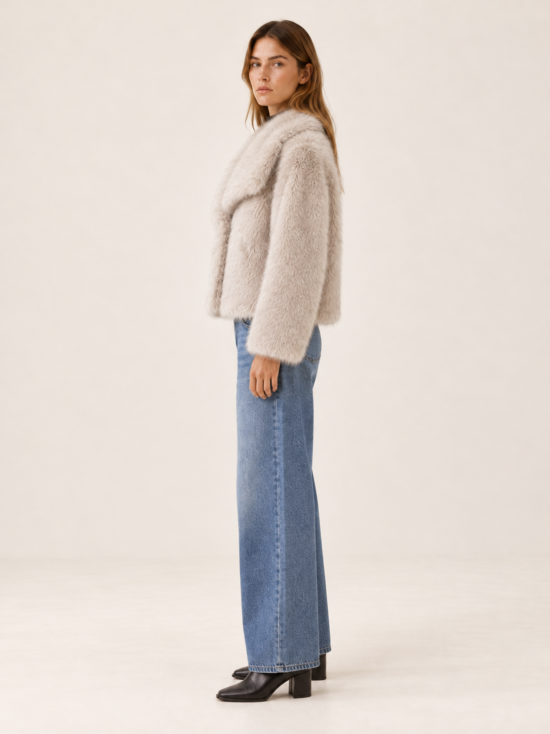 Gia | Women's Cropped Faux Fur Jacket Winter