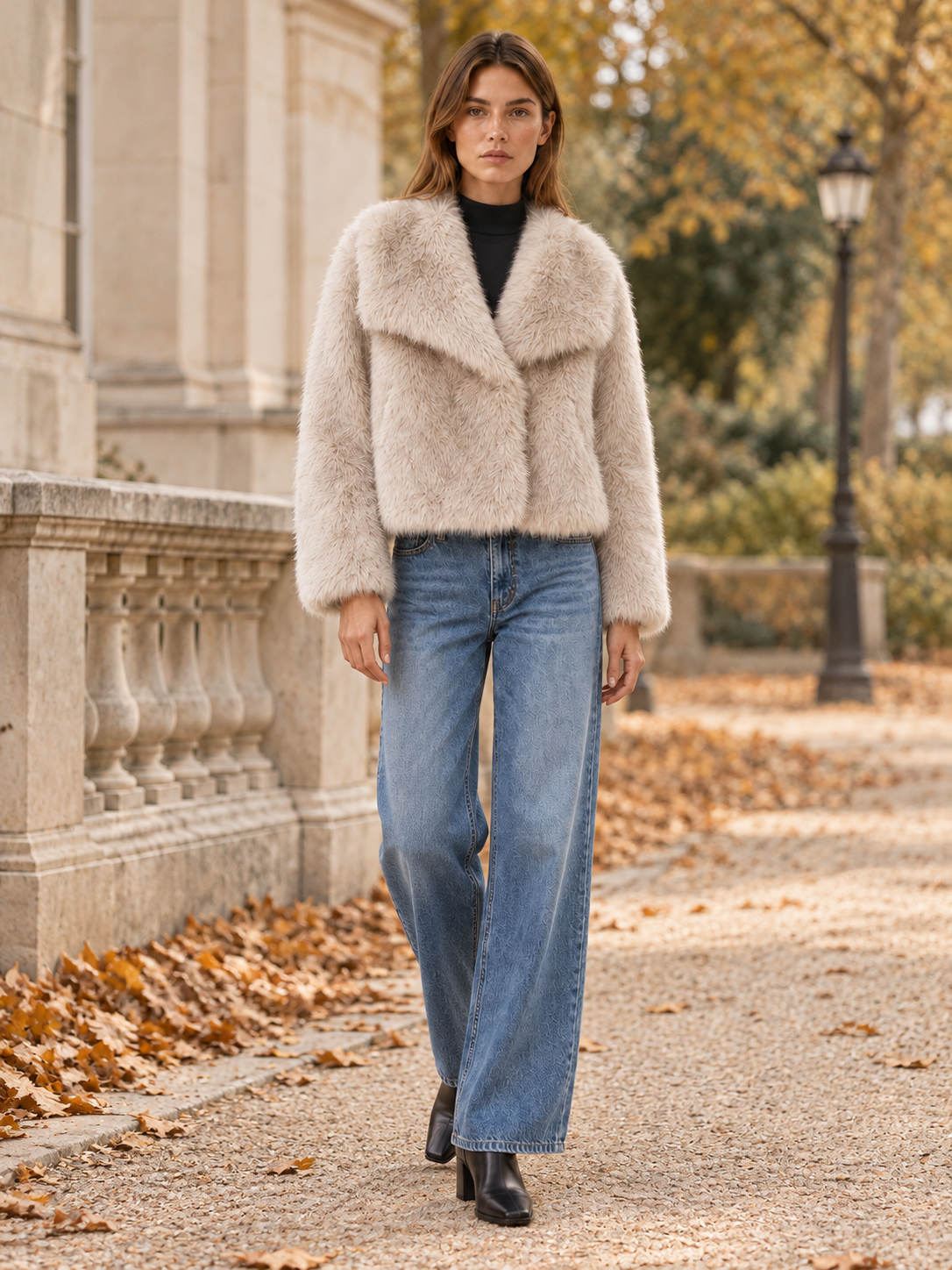Gia | Women's Cropped Faux Fur Jacket Winter