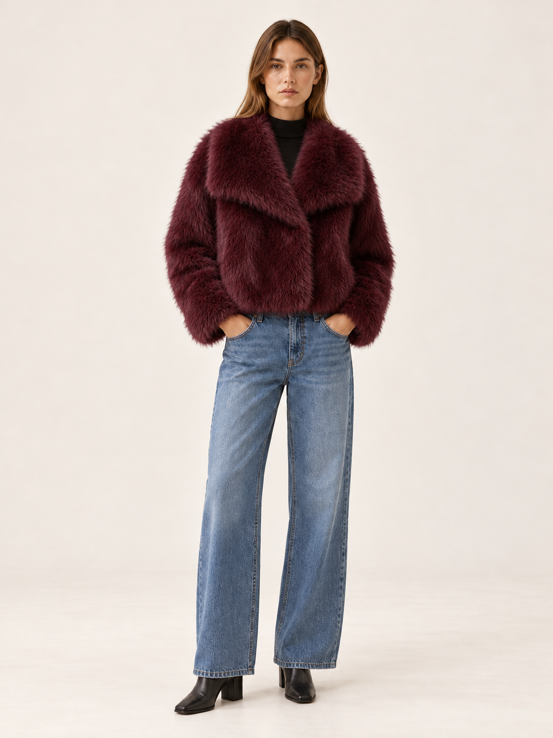 Gia | Women's Cropped Faux Fur Jacket Winter