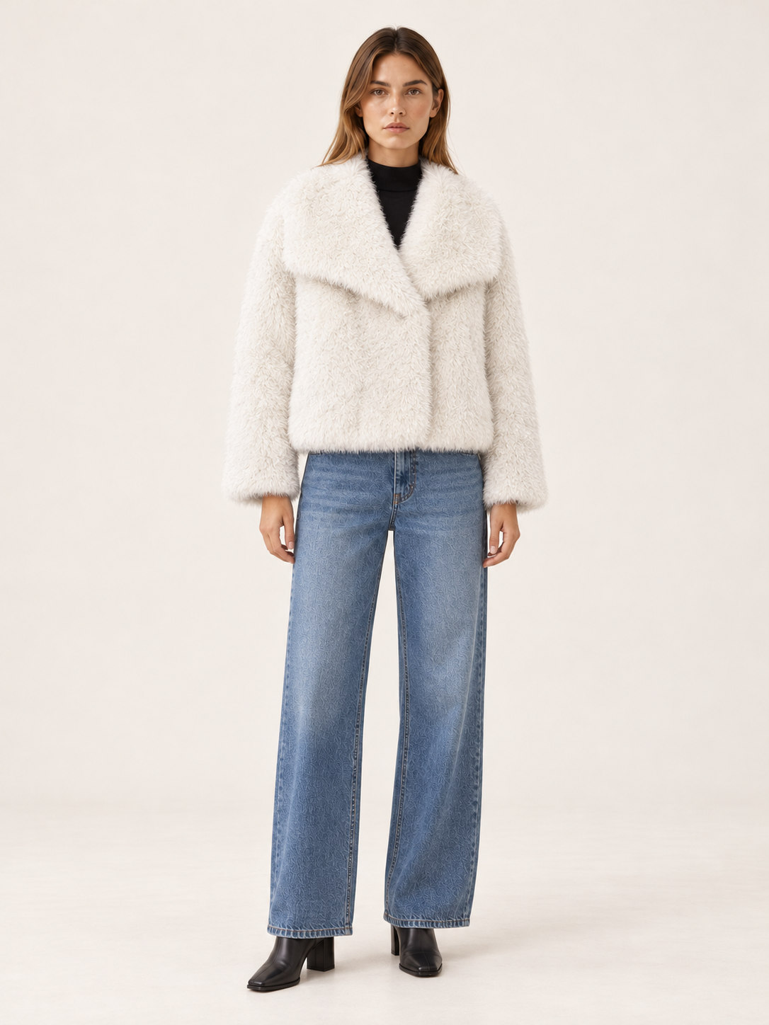 Gia | Women's Cropped Faux Fur Jacket Winter