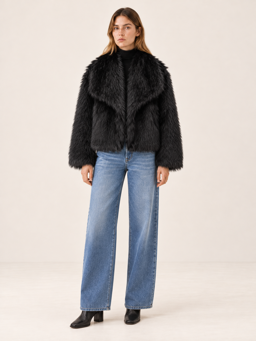 Gia | Women's Cropped Faux Fur Jacket Winter