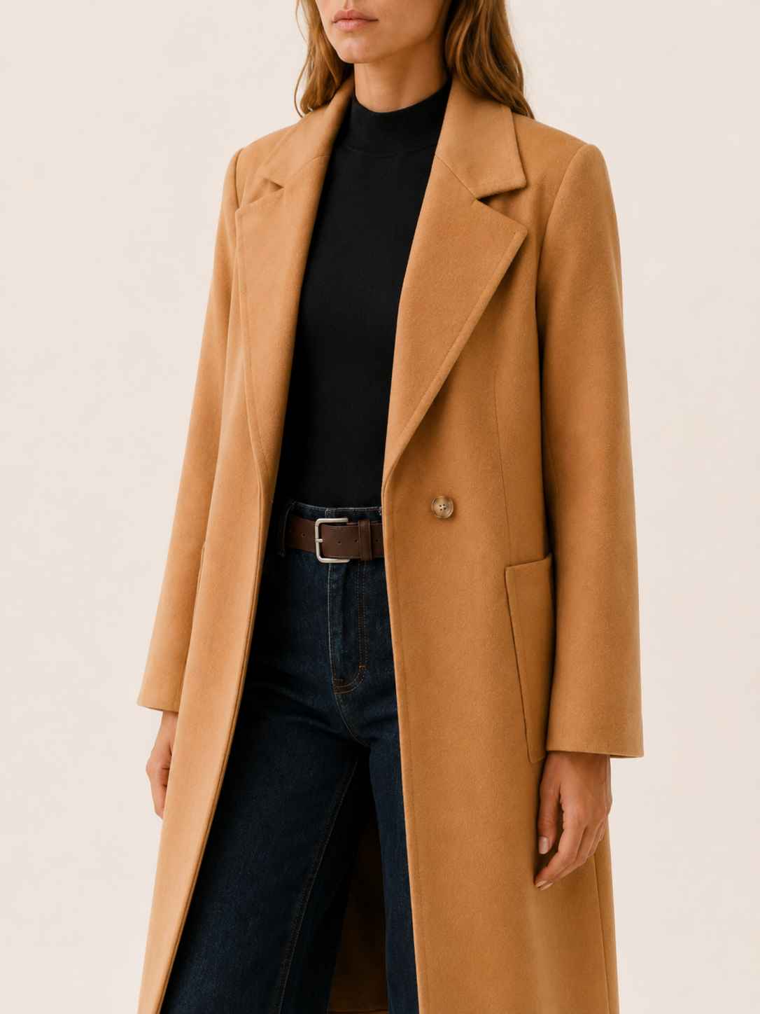 Greer | Long Trench Coat with Single-Button Front