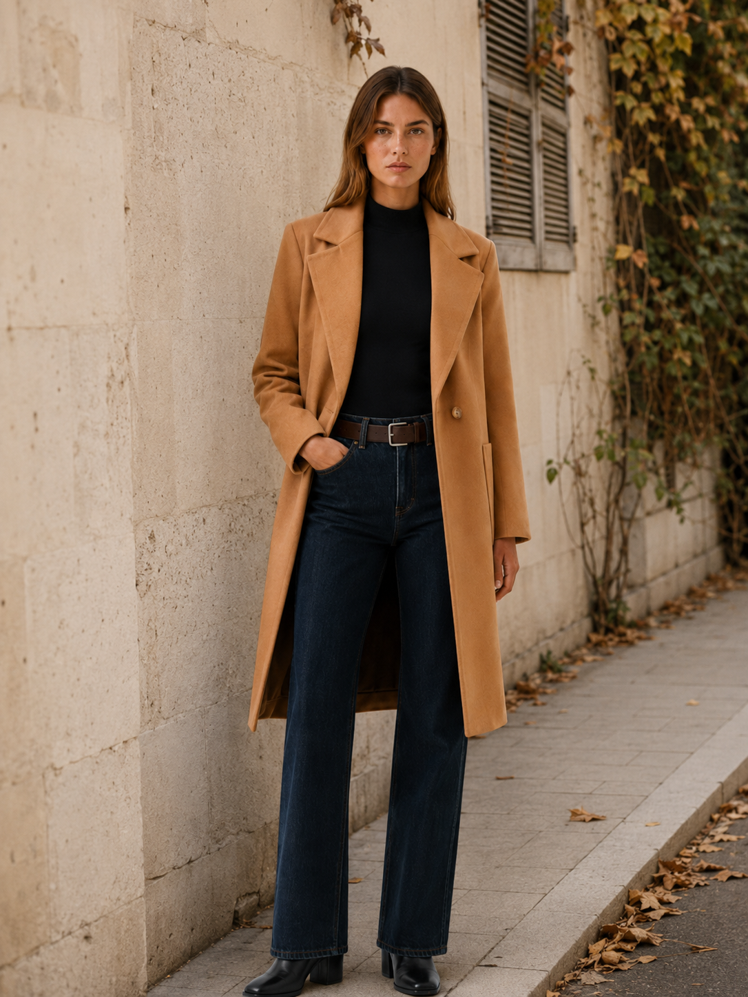 Greer | Long Trench Coat with Single-Button Front