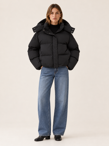 Hani | Women's Hooded Cropped Puffer Jacket Winter