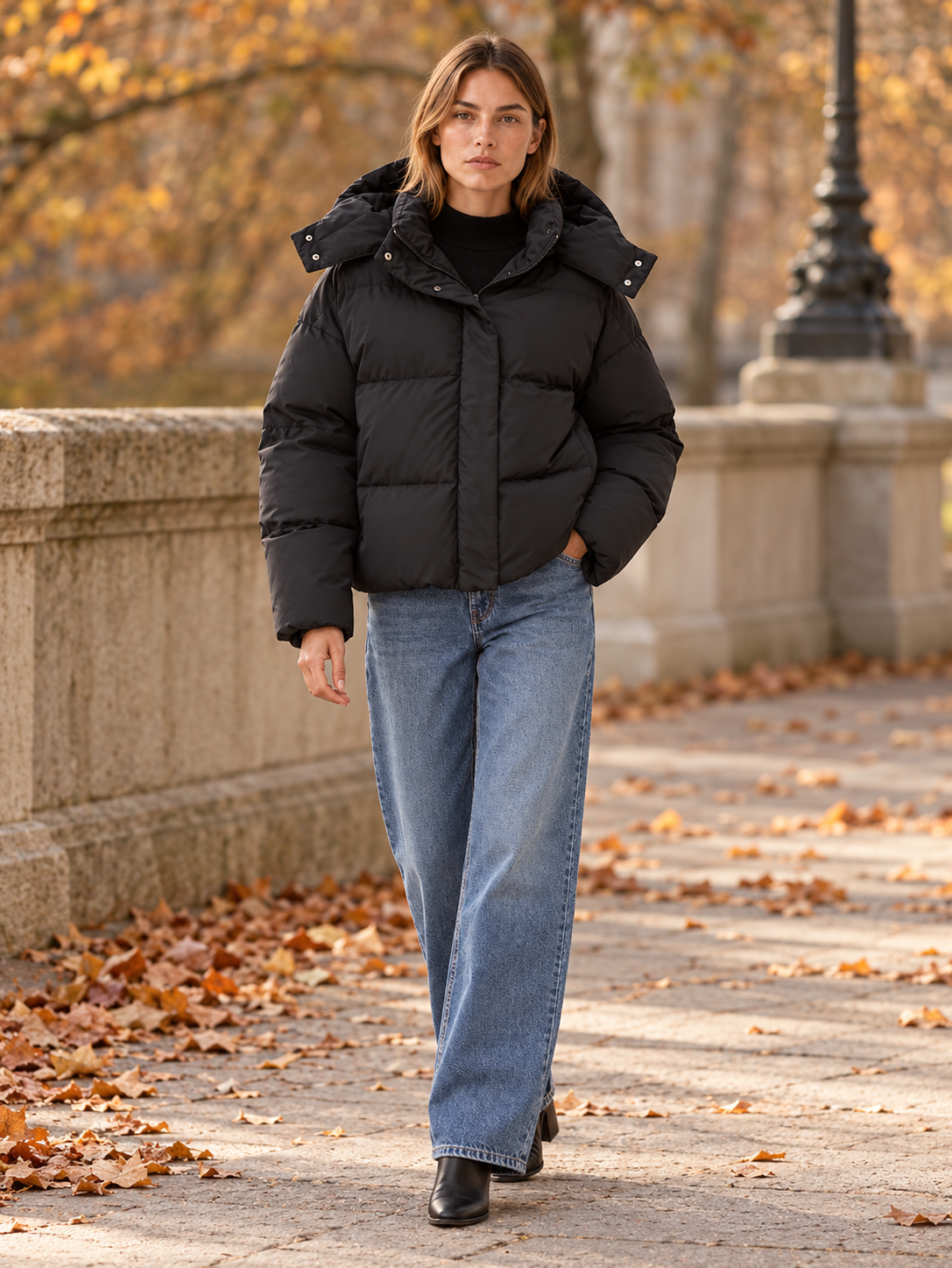 Hani | Women's Hooded Cropped Puffer Jacket Winter