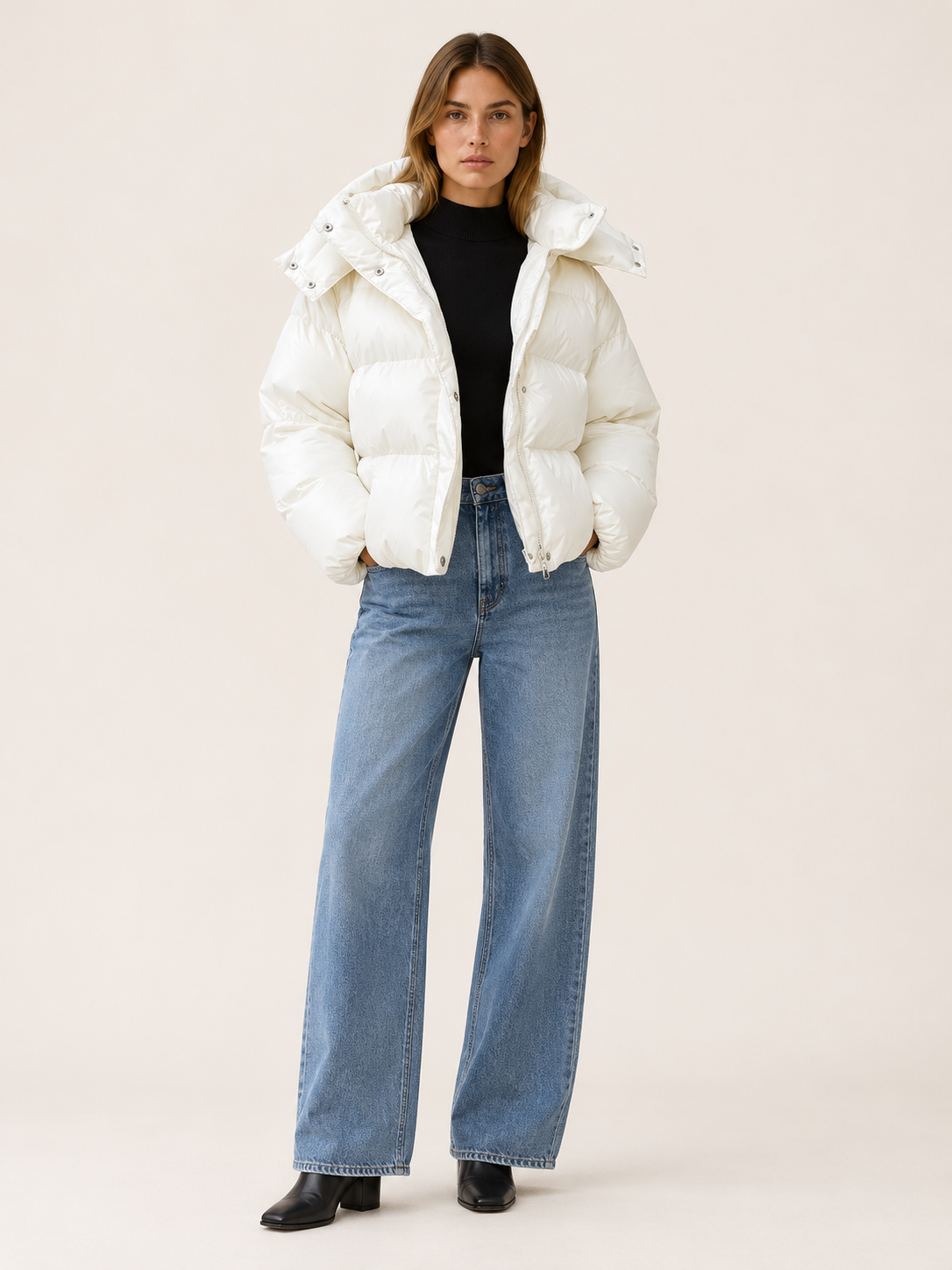 Hani | Women's Hooded Cropped Puffer Jacket Winter