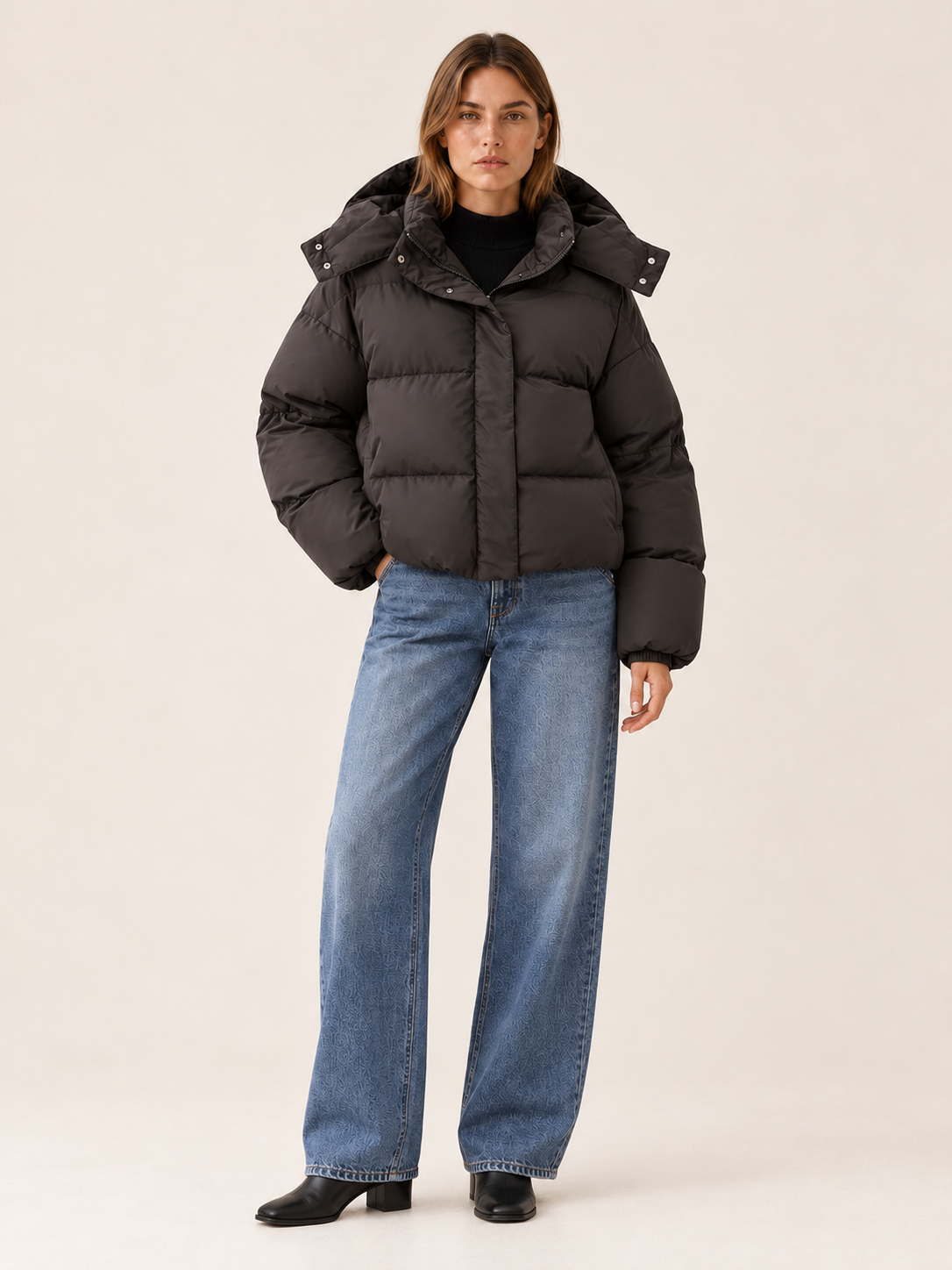 Hani | Women's Hooded Cropped Puffer Jacket Winter