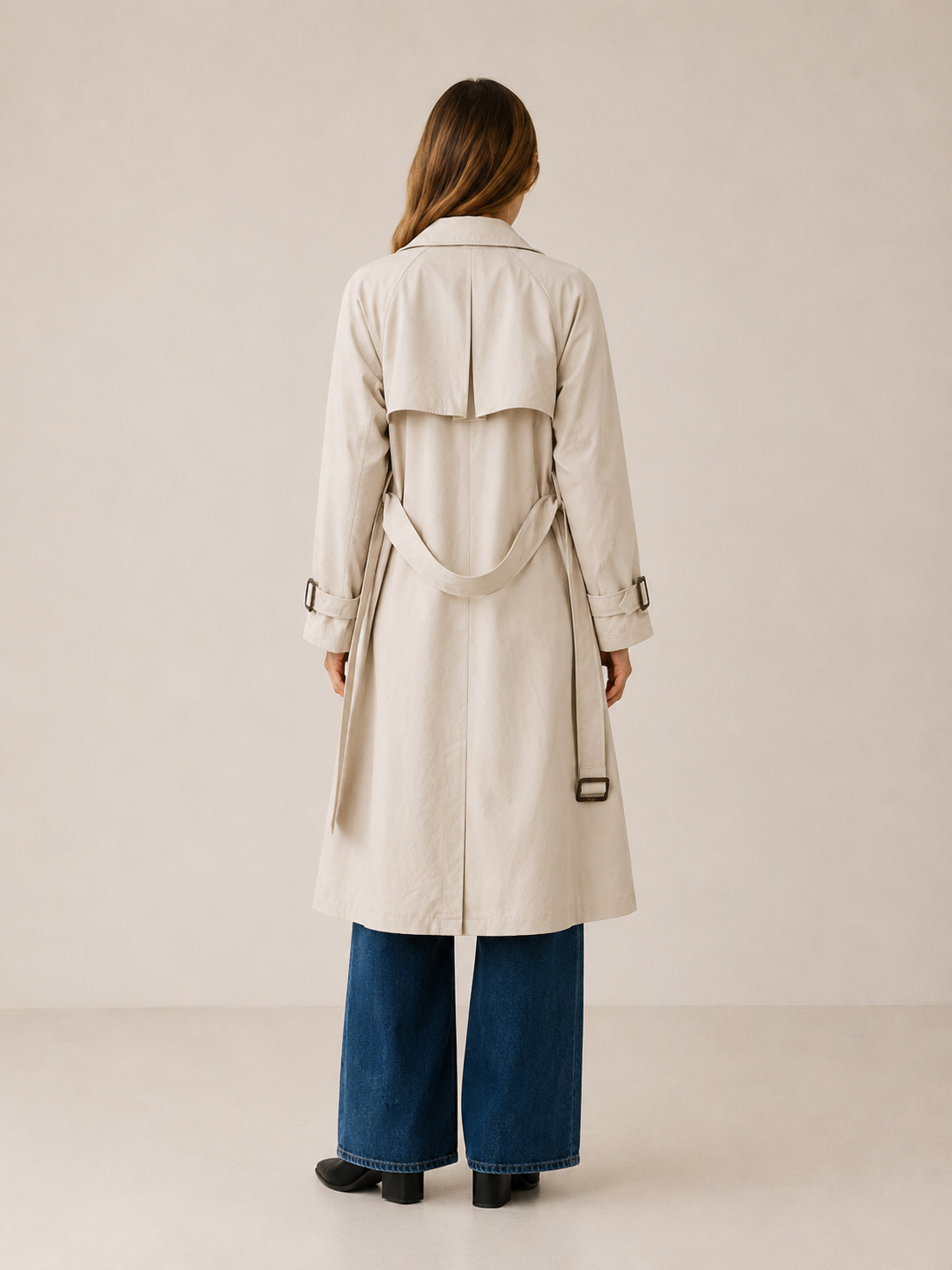 Hannah | Trench Coat with Double-Breasted Front and Belted Waist