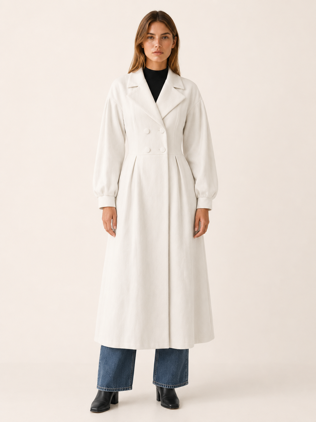 Harper | Trench Coat with Double-Breasted Front and Midi Fit