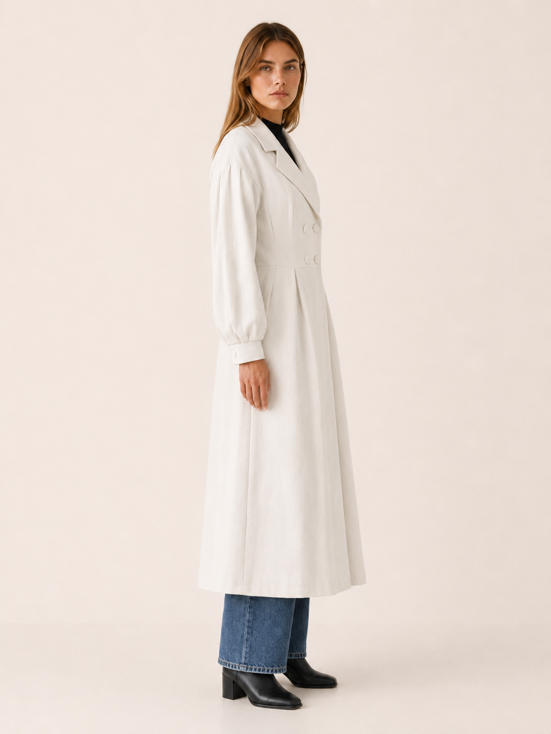Harper | Trench Coat with Double-Breasted Front and Midi Fit