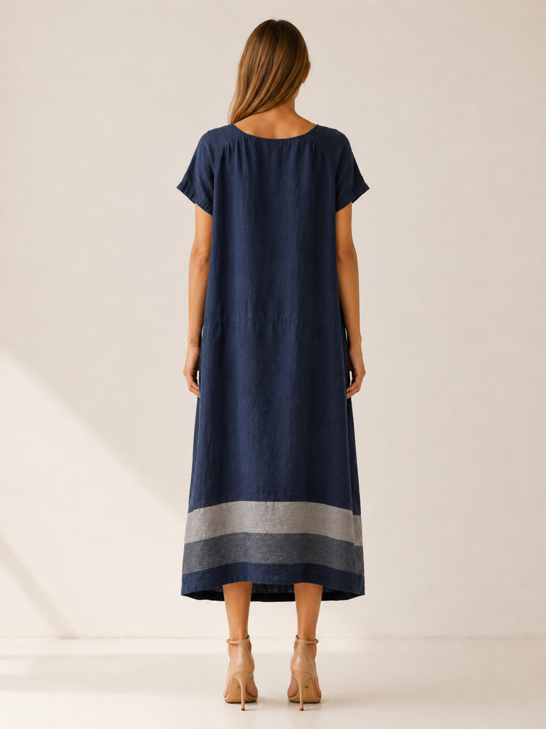 Harriet | Oversized Linen Maxi Dress with Slash Neck Casual Summer Dress