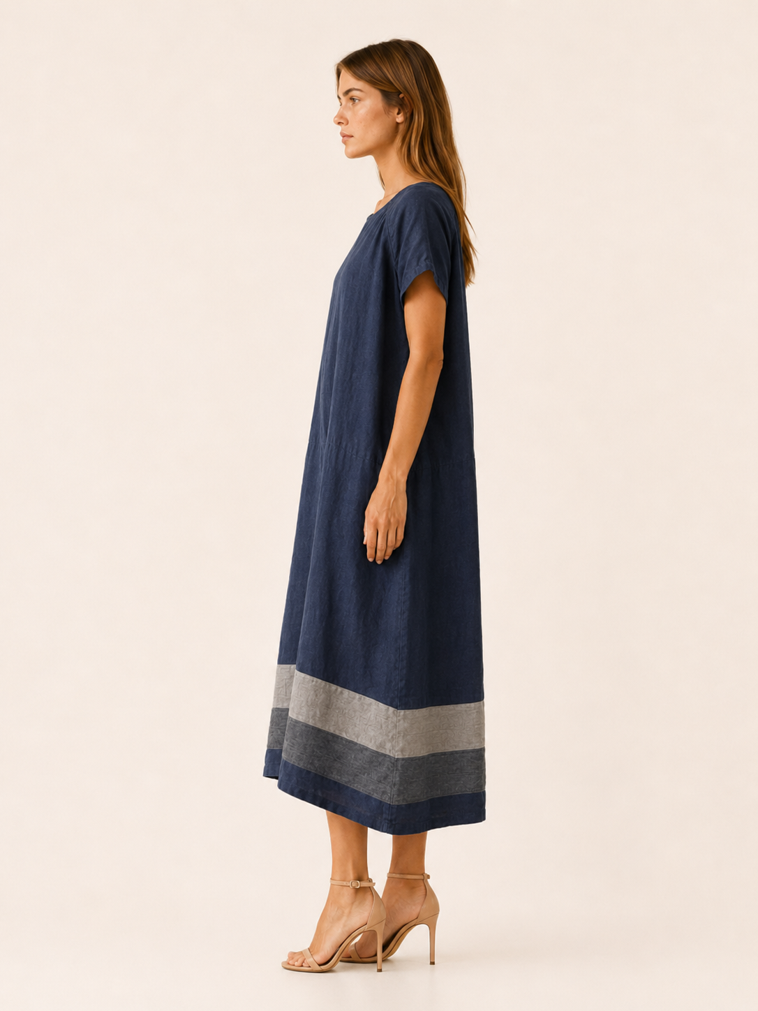 Harriet | Oversized Linen Maxi Dress with Slash Neck Casual Summer Dress
