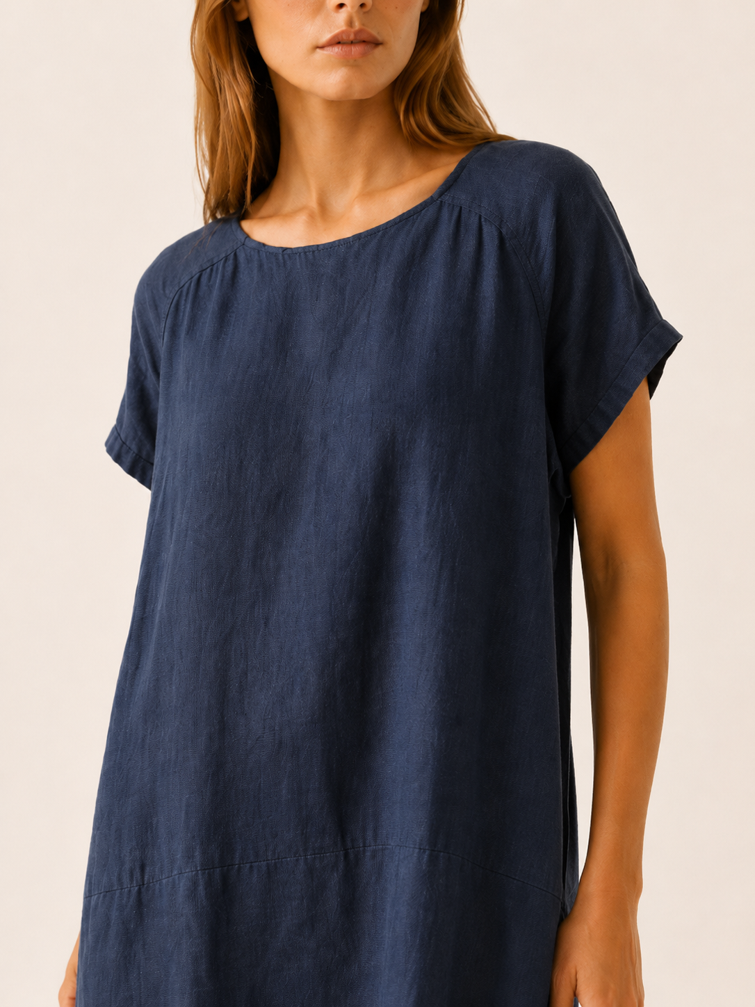 Harriet | Oversized Linen Maxi Dress with Slash Neck Casual Summer Dress