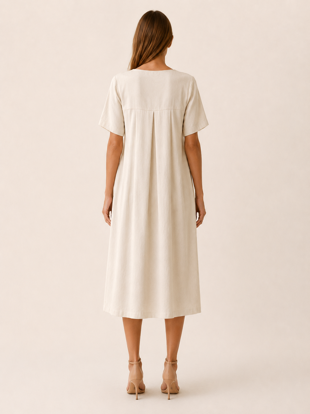 Hensley | Midi Dress with Pockets Short Sleeve Summer Dress
