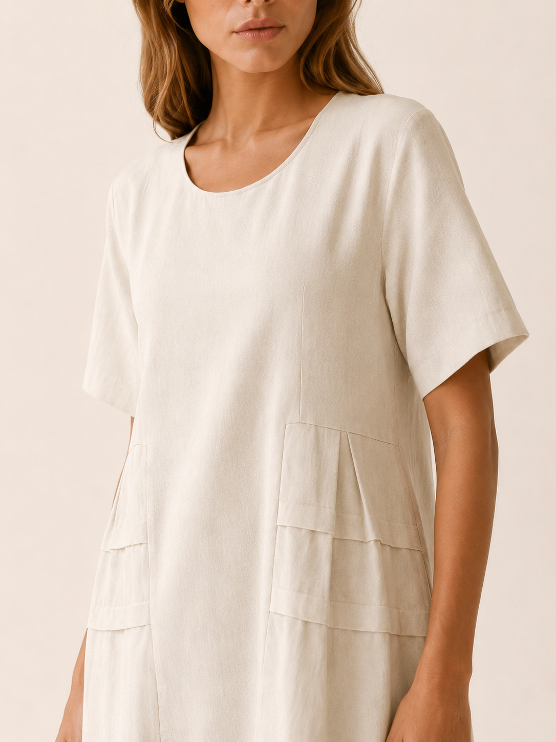 Hensley | Midi Dress with Pockets Short Sleeve Summer Dress