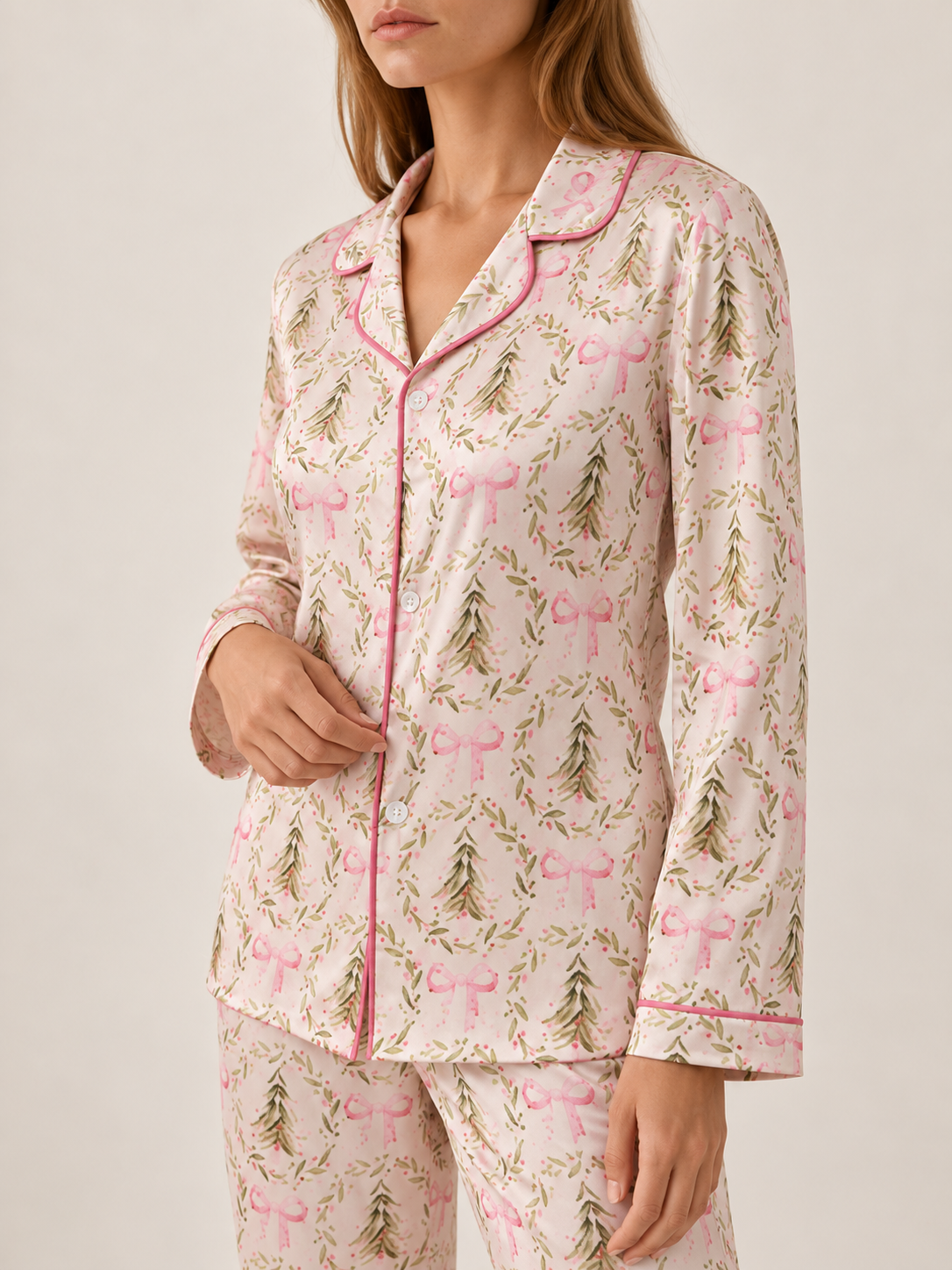 Hester | Christmas Pyjama Set with Button Shirt
