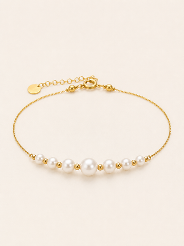 Hester | Pearl Chain Bracelet with Gold Detail