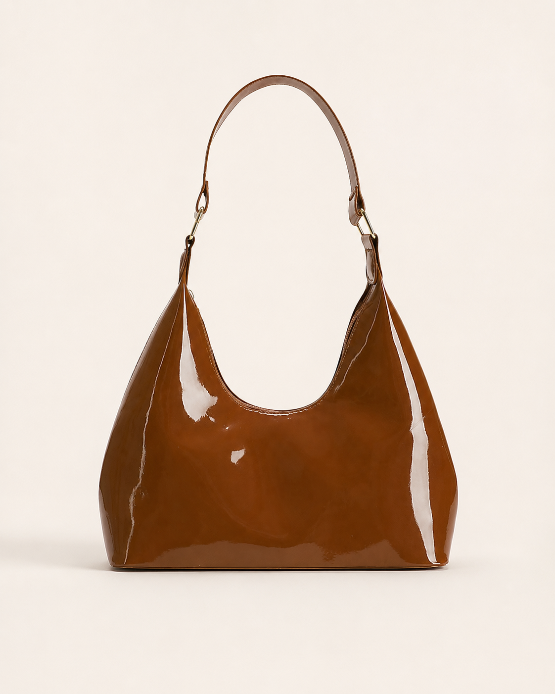 Ida | Patent Shoulder Bag with Curved Shape