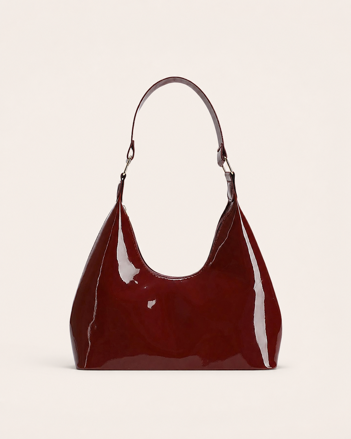 Ida | Patent Shoulder Bag with Curved Shape