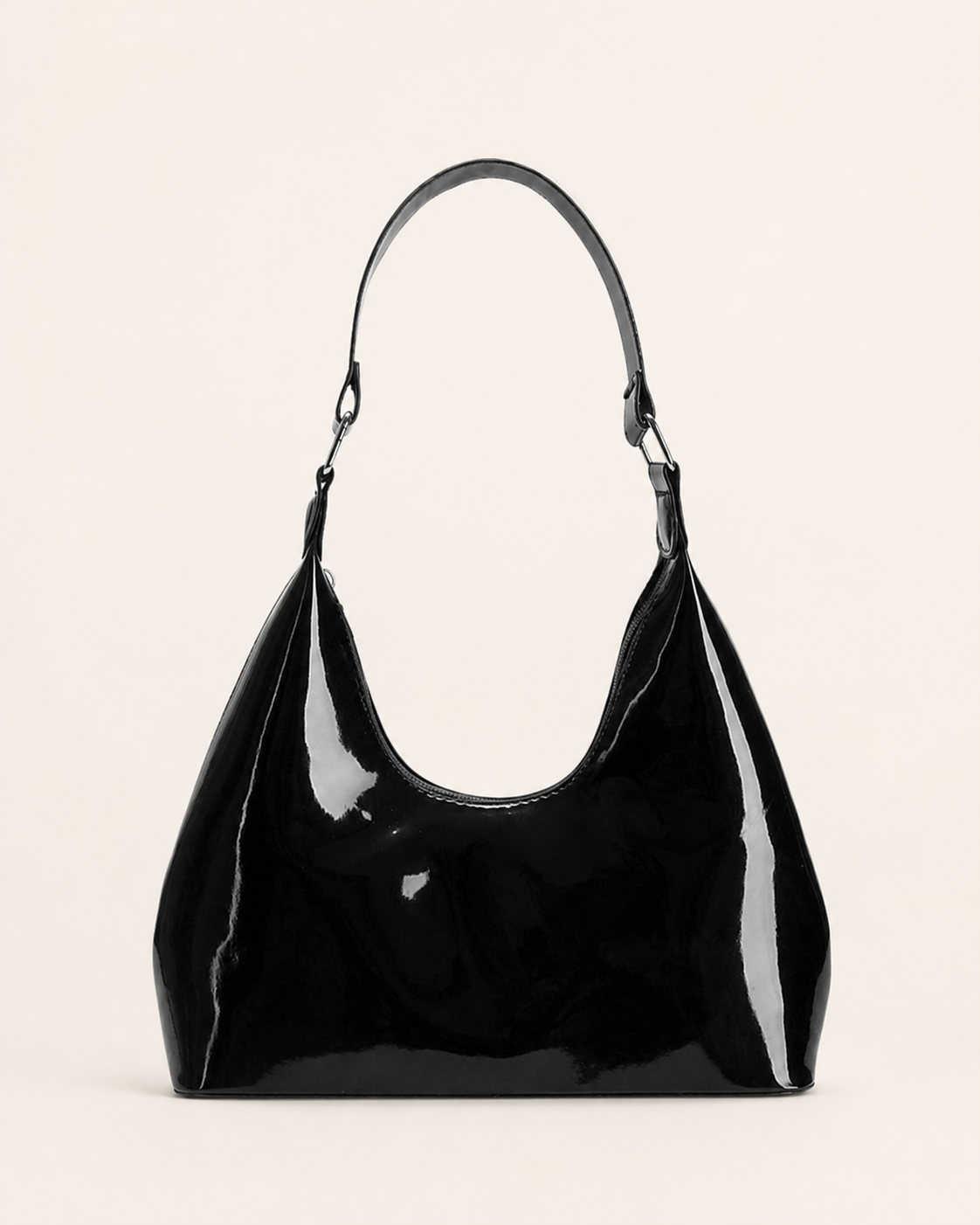 Ida | Patent Shoulder Bag with Curved Shape
