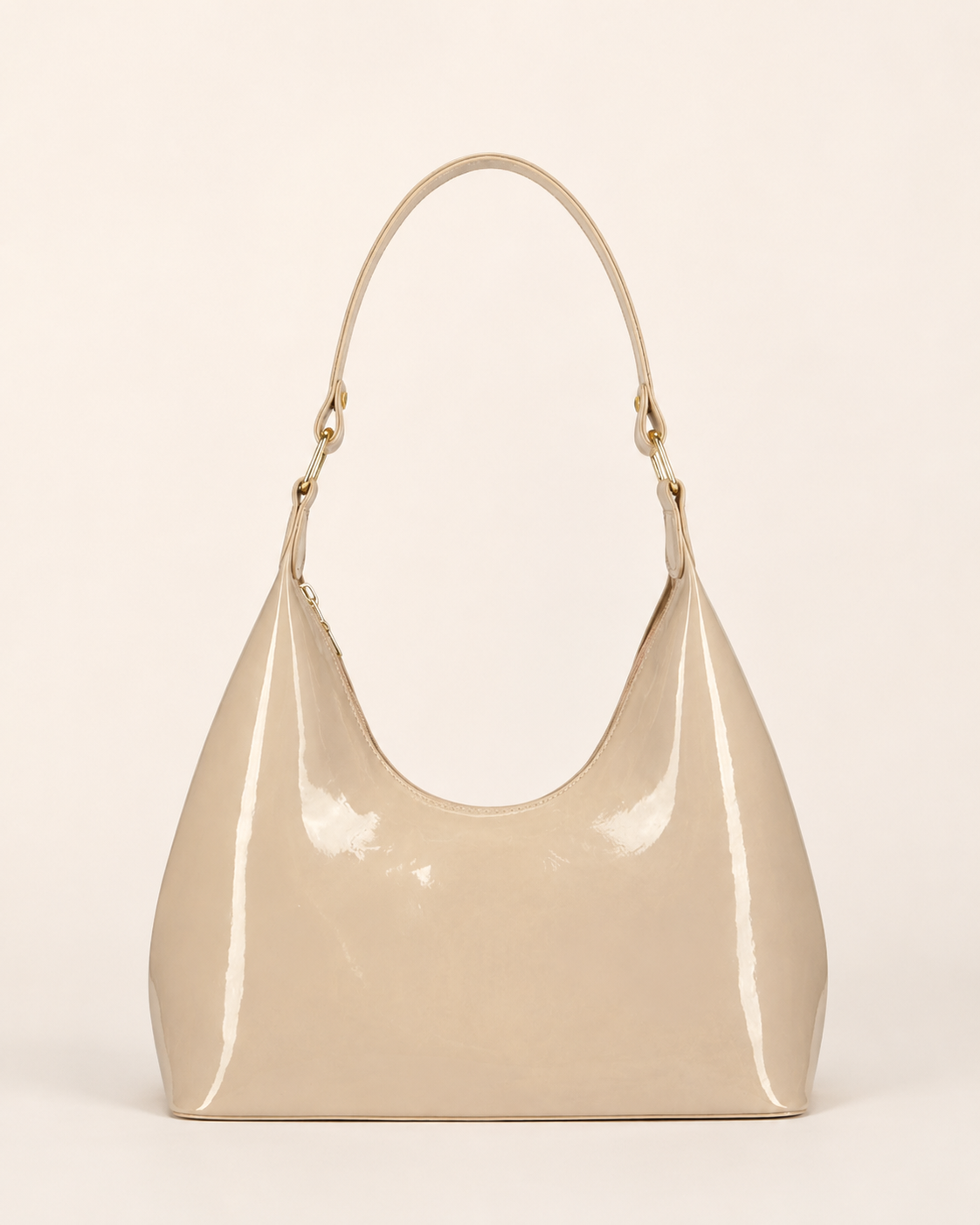 Ida | Patent Shoulder Bag with Curved Shape