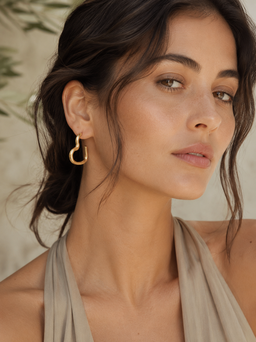 Idelle | Open Heart Hoop Earrings with Polished Finish