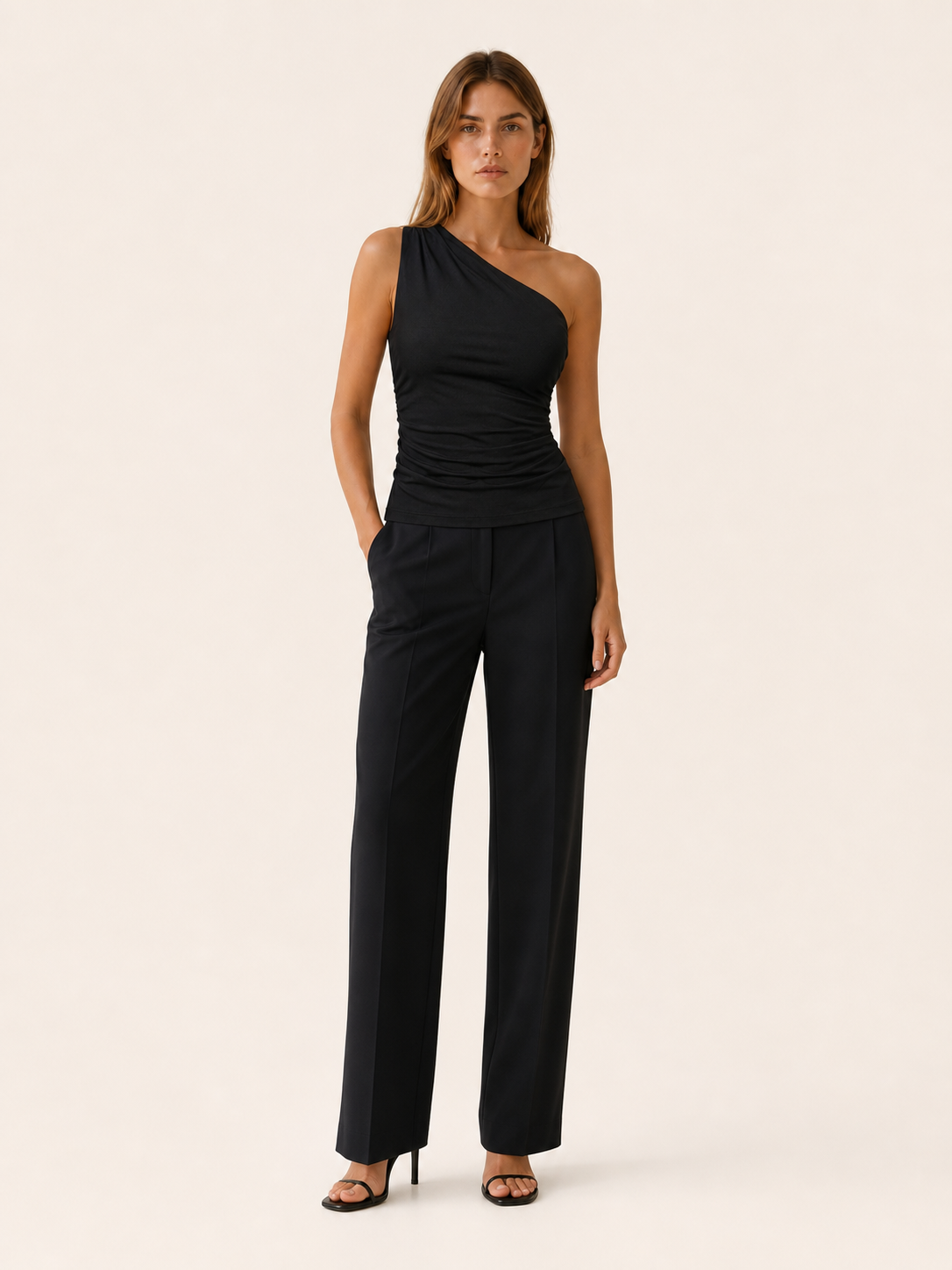 Ilyra | One Shoulder Top with Ruched Fit