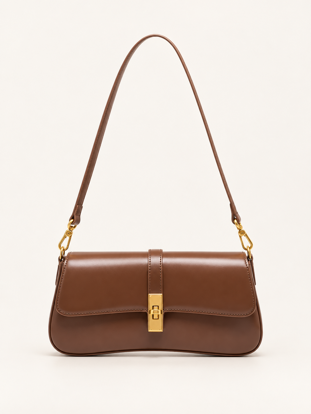 Isabetta | Women's Turn-Lock Faux Leather Baguette Bag
