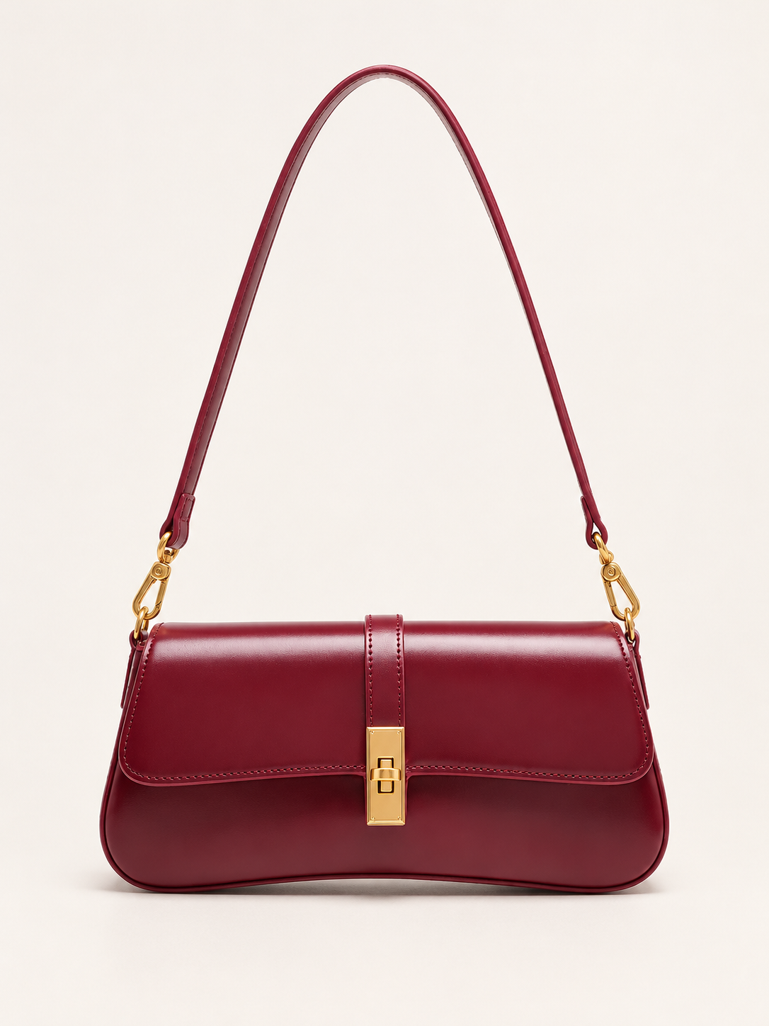 Isabetta | Women's Turn-Lock Faux Leather Baguette Bag