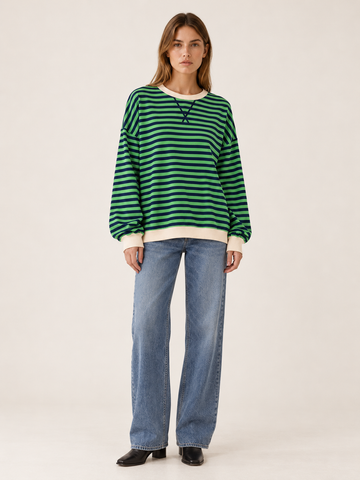 Isaline | Women's Striped Oversized Sweatshirt Fall