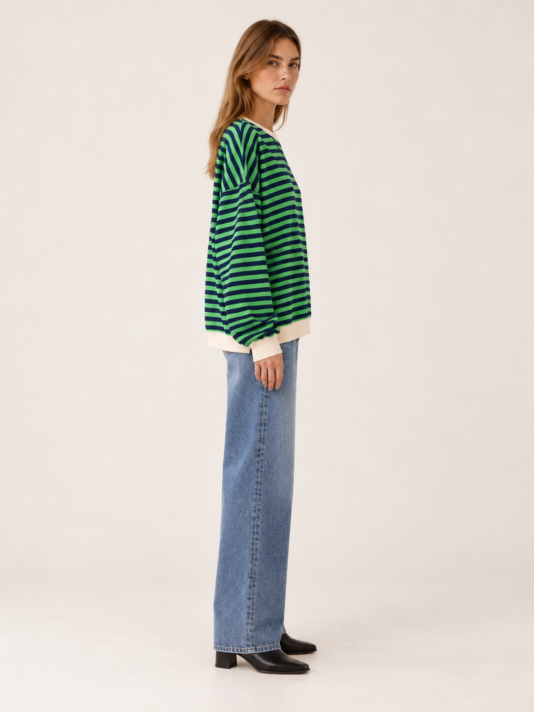 Isaline | Women's Striped Oversized Sweatshirt Fall