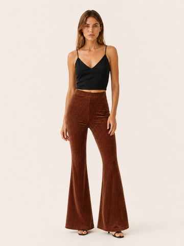 Iskra | Corduroy Flared Trousers with High Waist