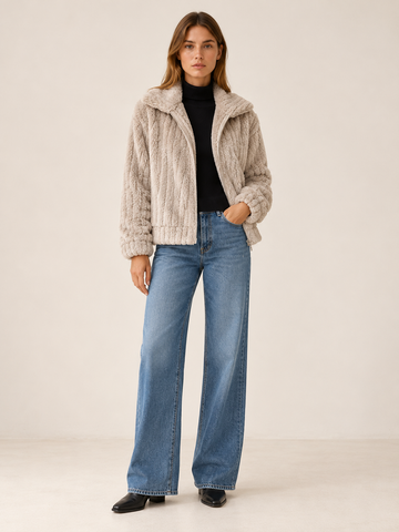 Julia | Women's Cropped Faux Fur Jacket Winter