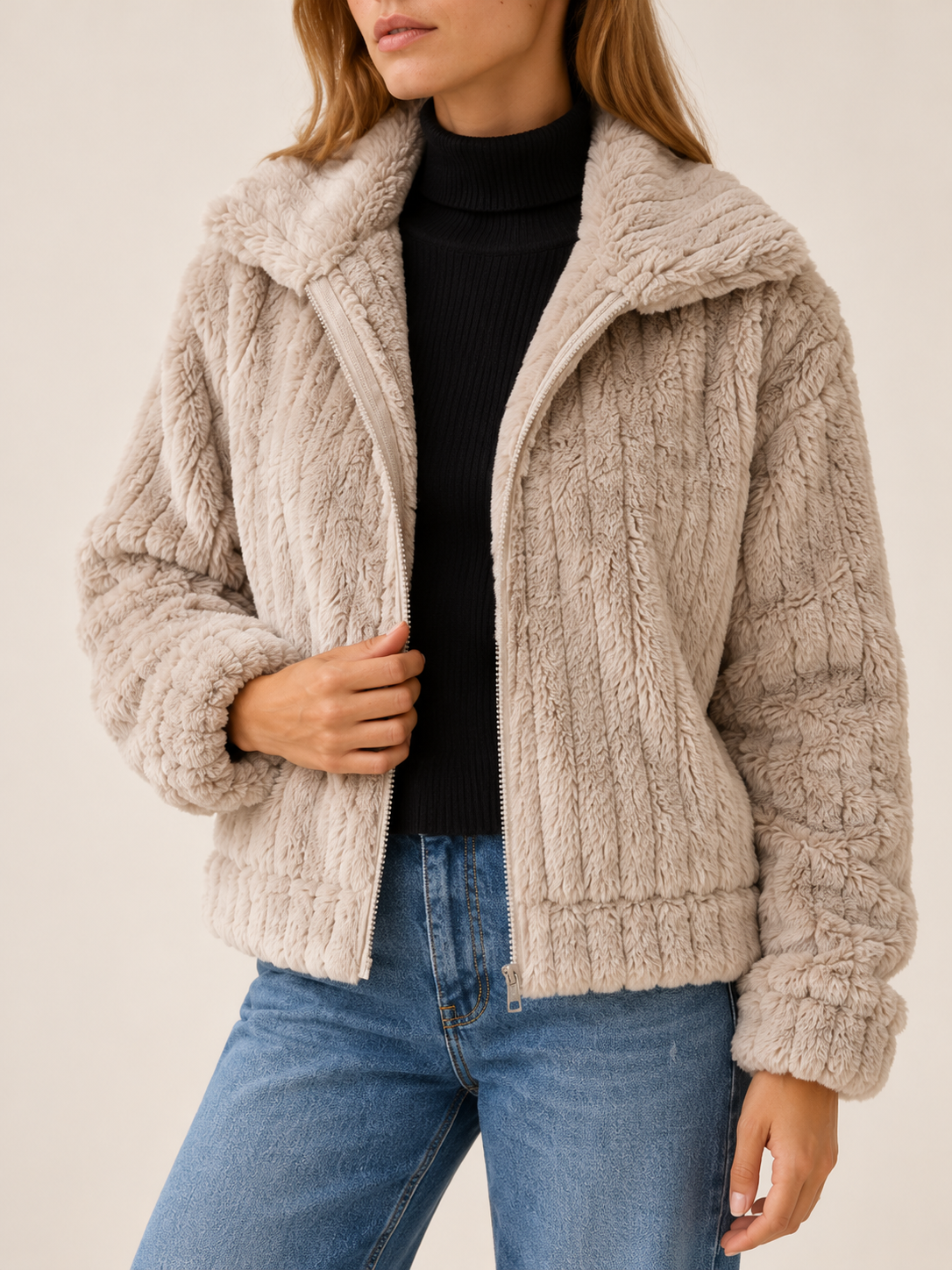 Julia | Women's Cropped Faux Fur Jacket Winter