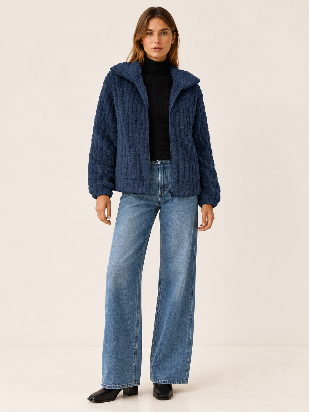 Julia | Women's Cropped Faux Fur Jacket Winter
