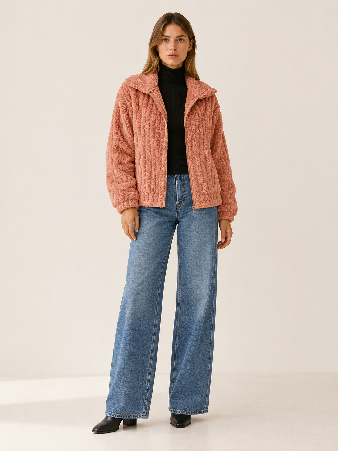 Julia | Women's Cropped Faux Fur Jacket Winter