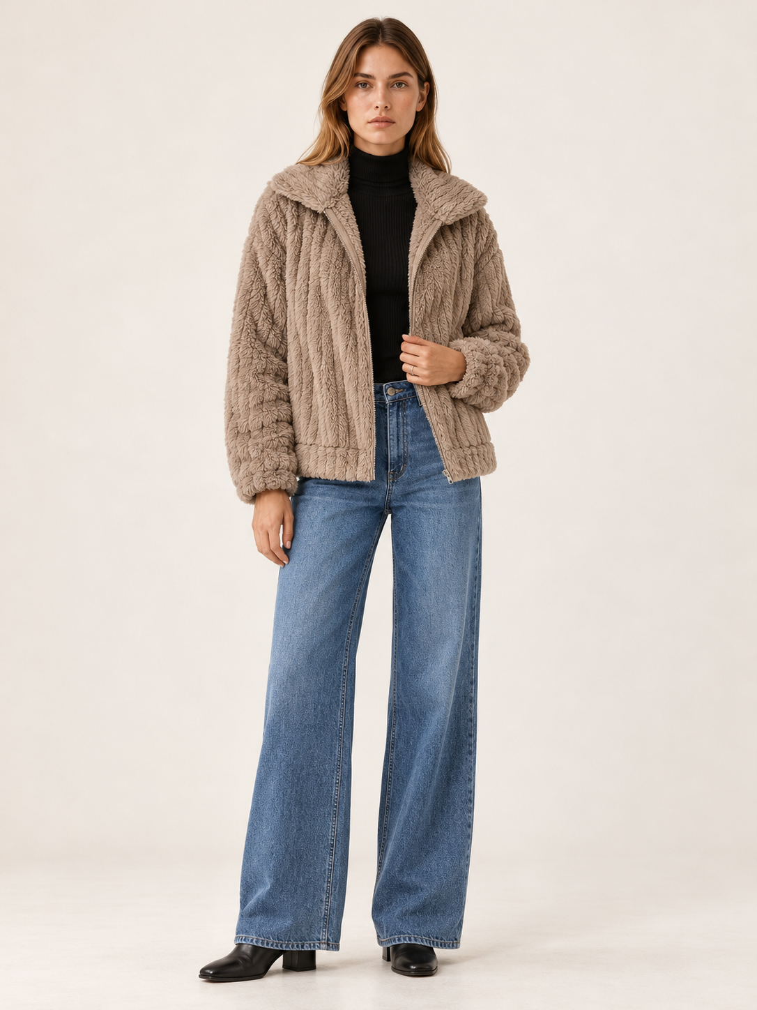 Julia | Women's Cropped Faux Fur Jacket Winter