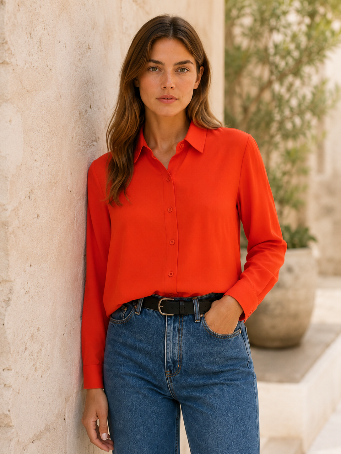 Kaelin | Collared Blouse with Button Front