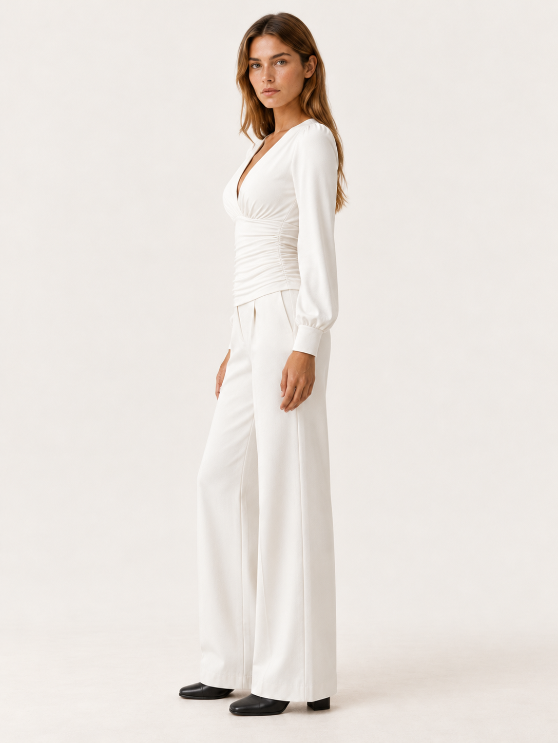 Kaliyah | Women's Ruched V-Neck Blouse Fall