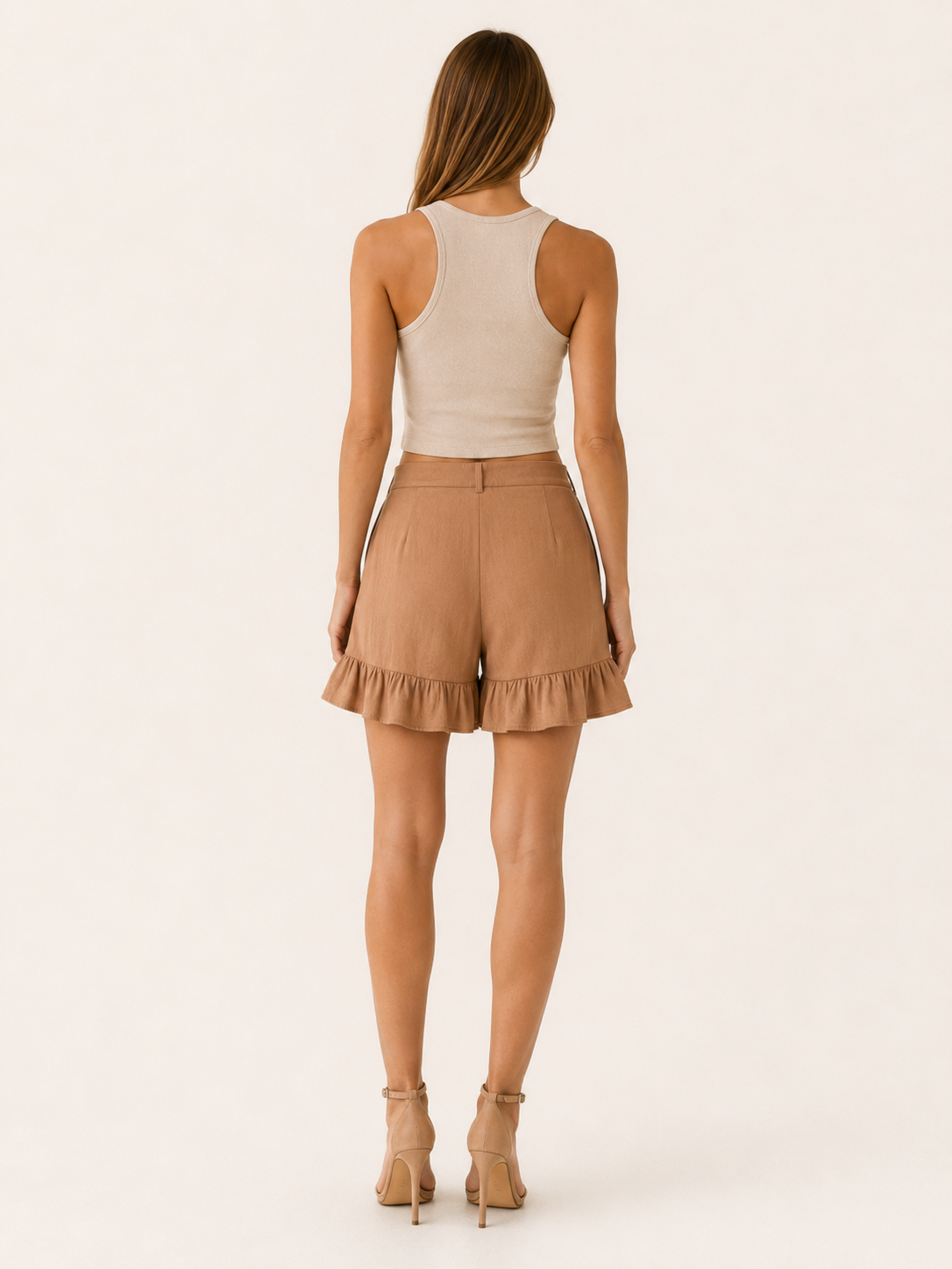 Karella | High Waist Shorts with Ruffle Hem