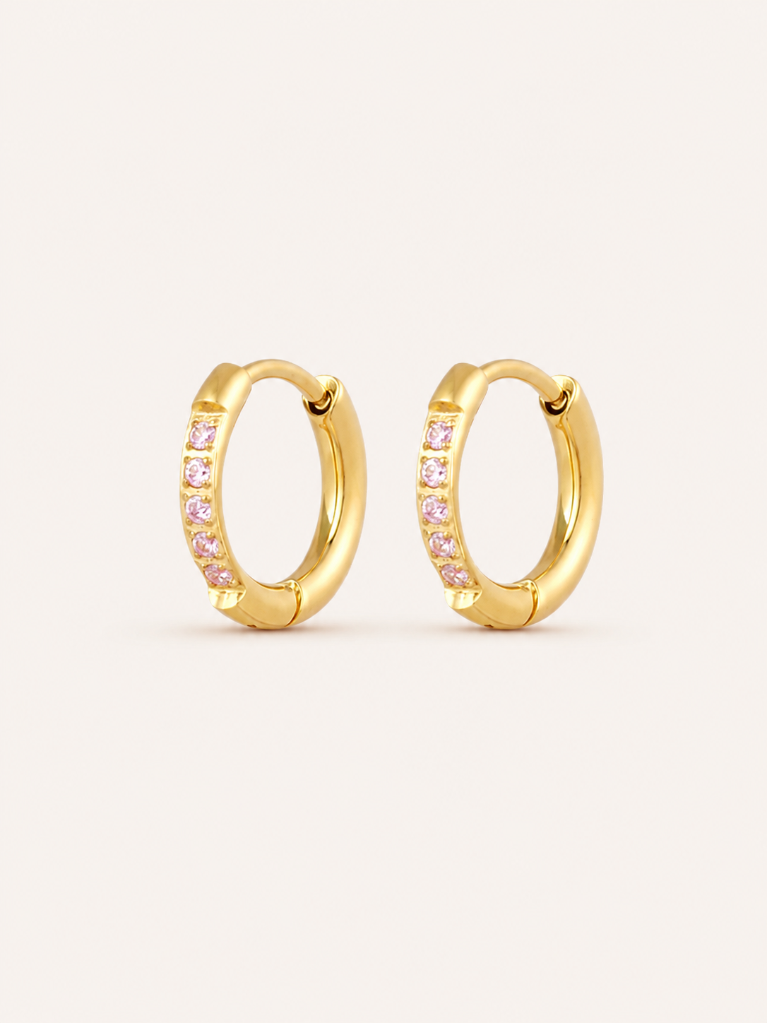 Keeva | Stone-Set Hoop Earrings with Polished Finish
