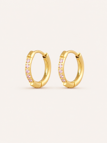 Keeva | Stone-Set Hoop Earrings with Polished Finish