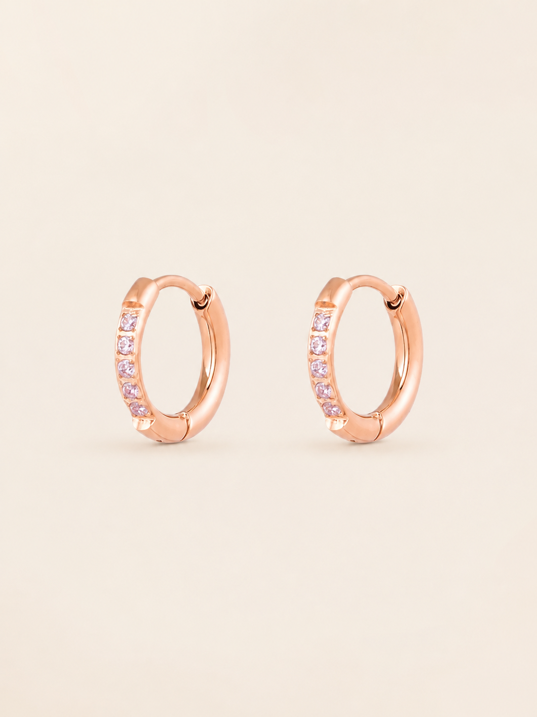 Keeva | Stone-Set Hoop Earrings with Polished Finish