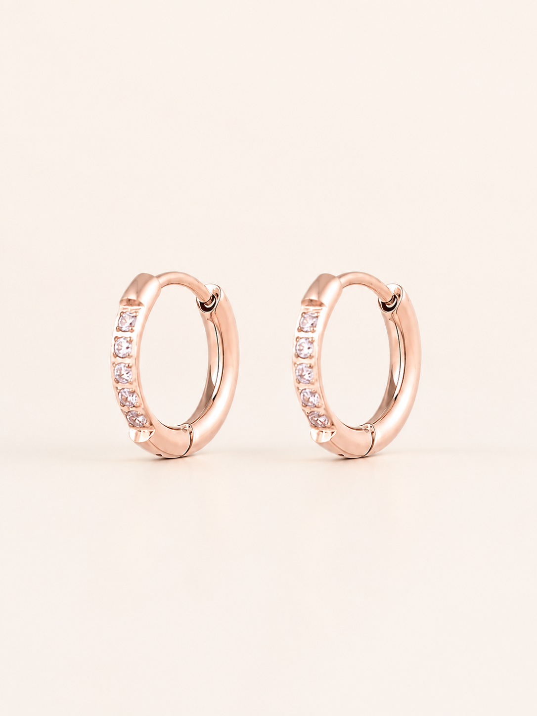 Keeva | Stone-Set Hoop Earrings with Polished Finish