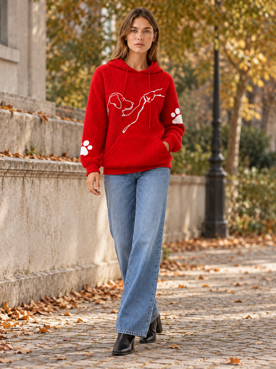Kendall | Women's Oversized Waffle Knit Hoodie Fall