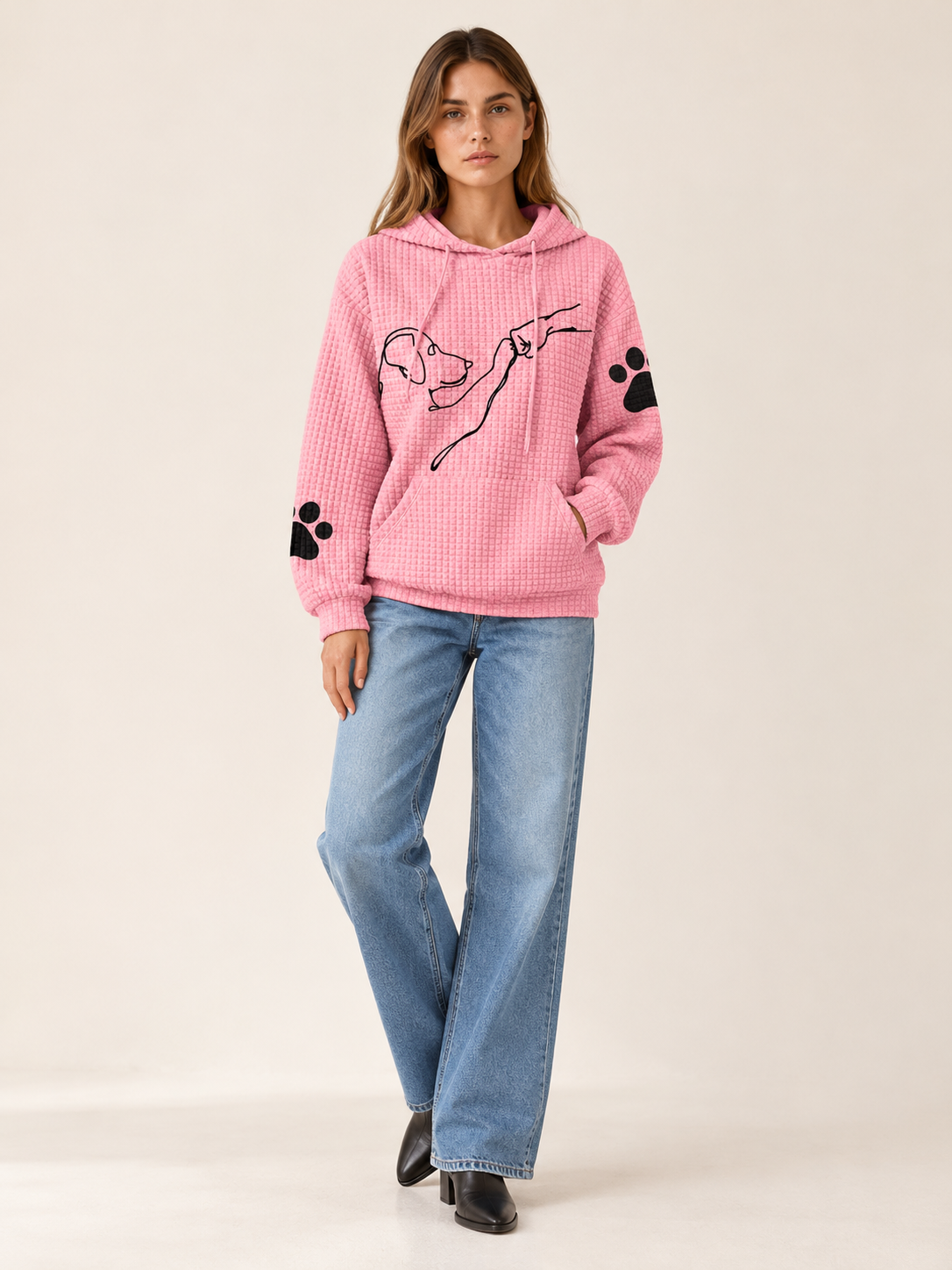 Kendall | Women's Oversized Waffle Knit Hoodie Fall
