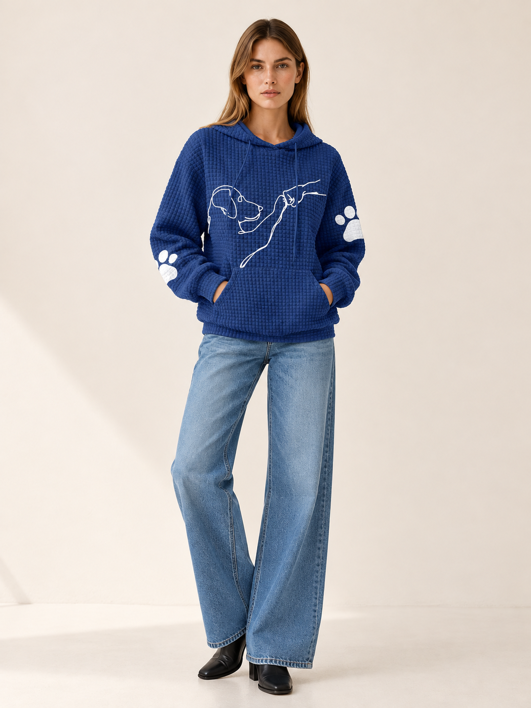 Kendall | Women's Oversized Waffle Knit Hoodie Fall