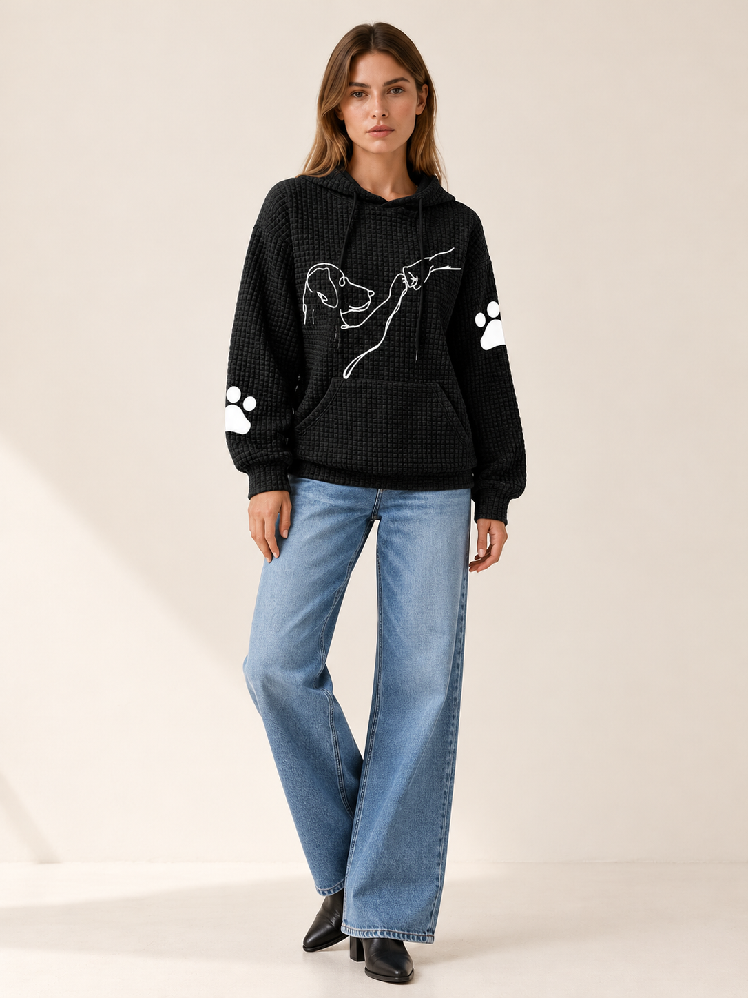 Kendall | Women's Oversized Waffle Knit Hoodie Fall