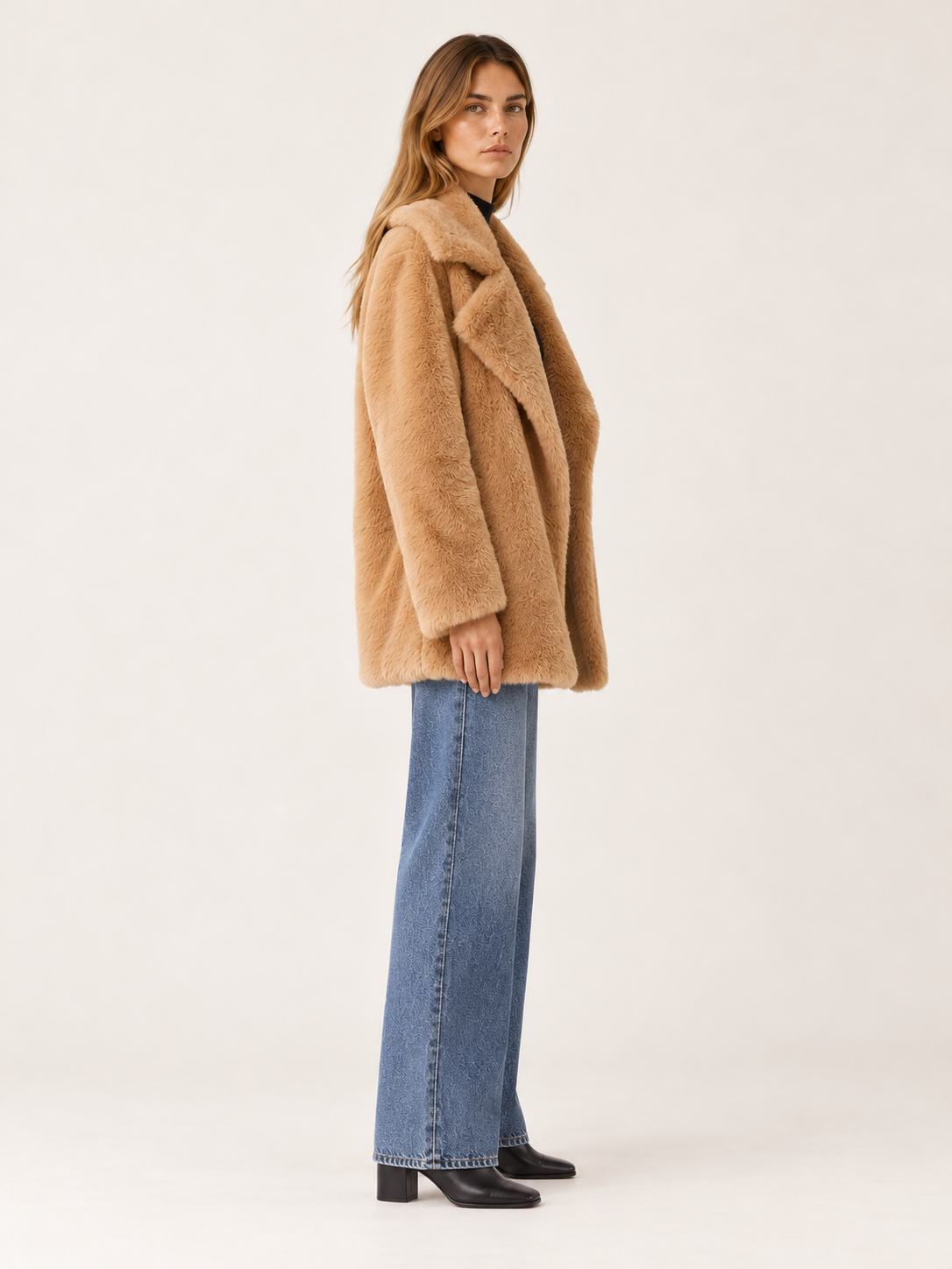 Kennedy | Women's Notch Lapel Faux Fur Coat Winter