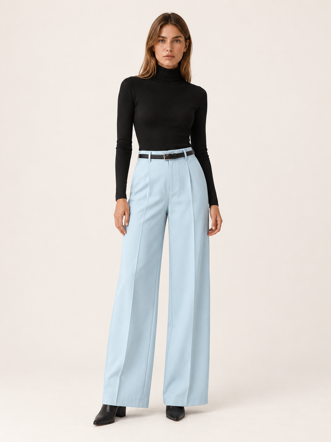 Kindra | Women's High Waisted Wide Leg Trousers Workwear